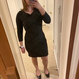 BCBGMAXAZRIA Women's Black Britta Jacquard Dress